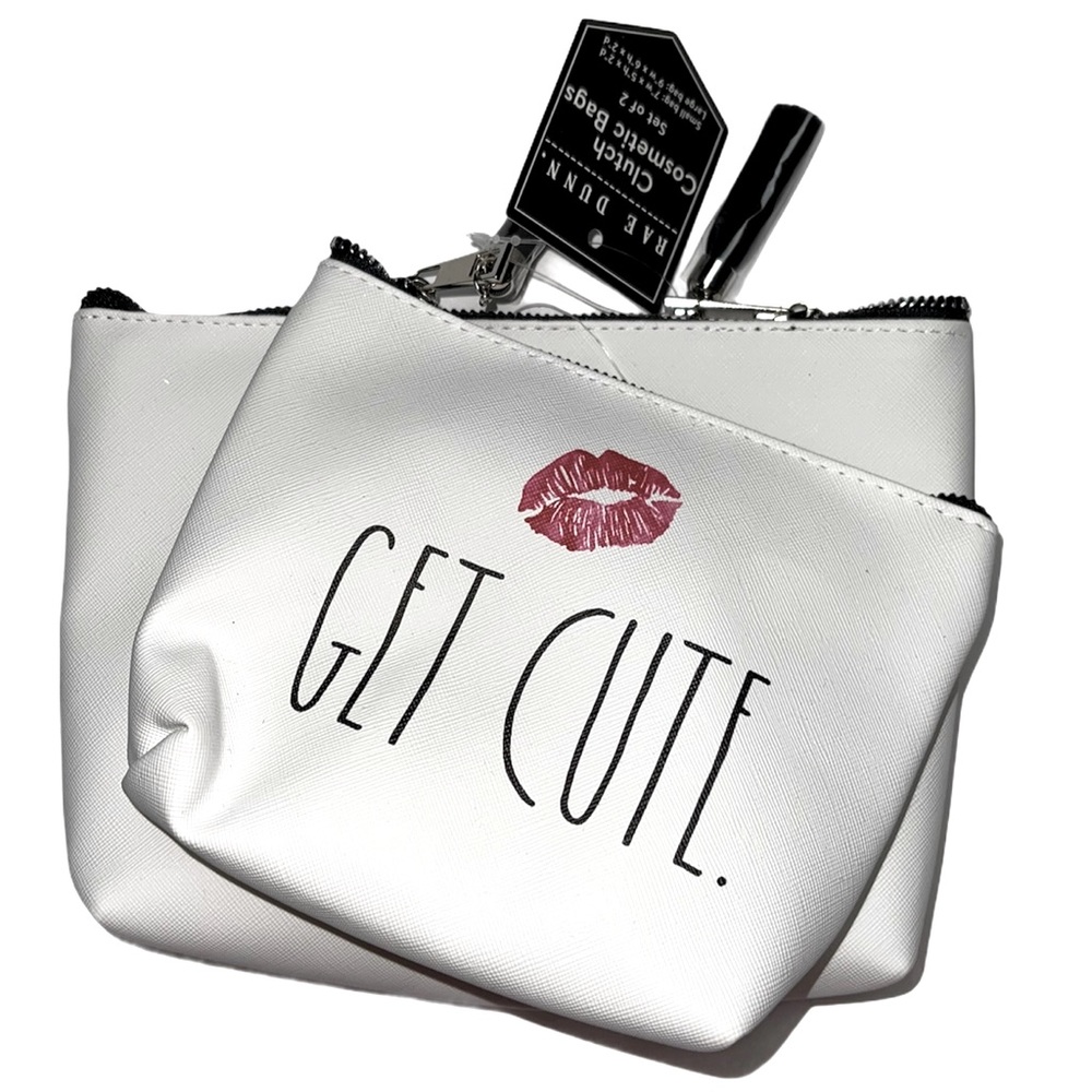 RAE DUNN Cosmetic Bags But First Make Up Get Cute NWT - Picture 2 of 6